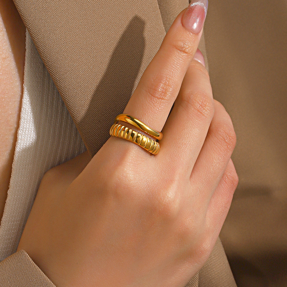 Oposto Ring - 18K Gold-Plated Stainless Steel