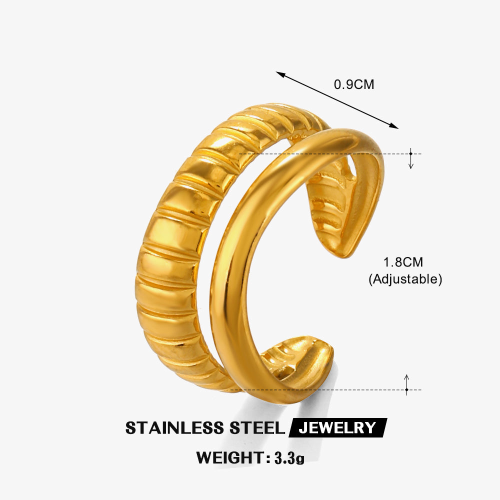 Oposto Ring - 18K Gold-Plated Stainless Steel