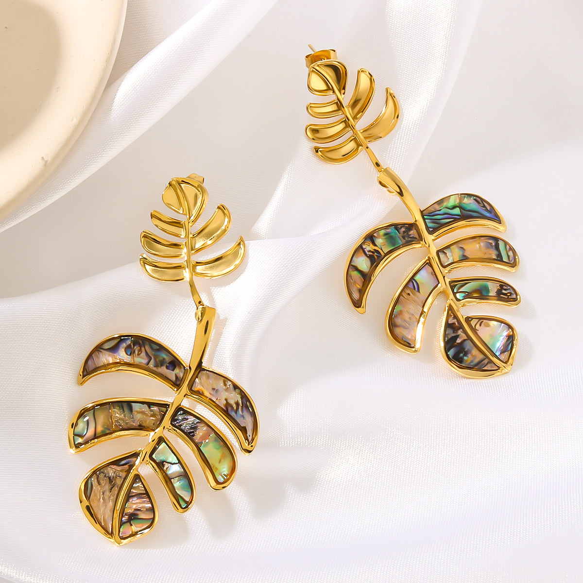 Palm Leaves 18K Gold Plated Palm Stainless Steel Earrings