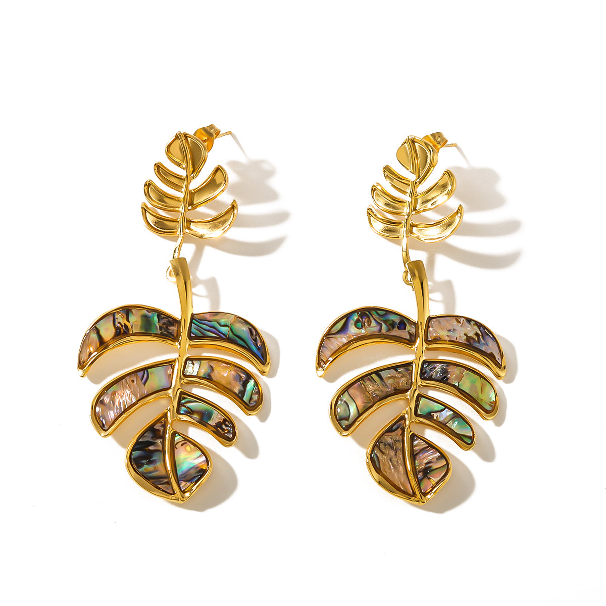 Palm Leaves 18K Gold Plated Stainless Steel Earring