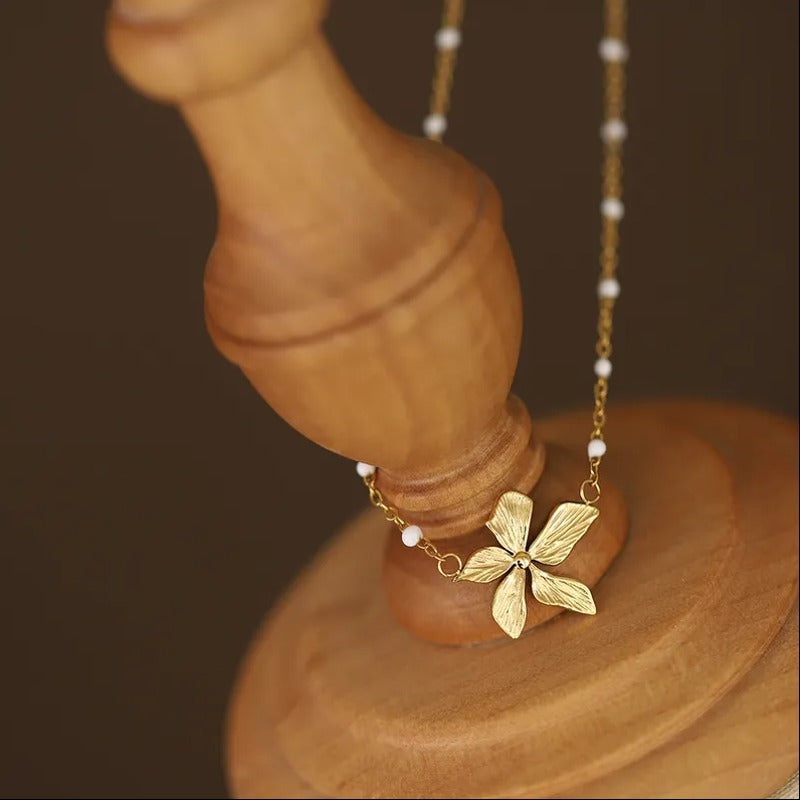 Stainless Steel Flower Necklace