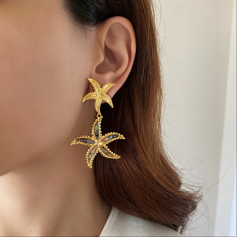 Starfish Gold 18K Gold Plated Stainless Steel Earring