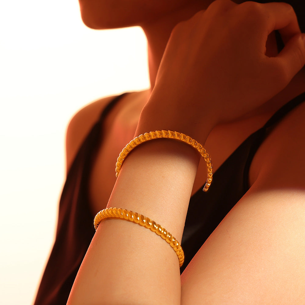 Steel 18K Gold Plated Bangle Women
