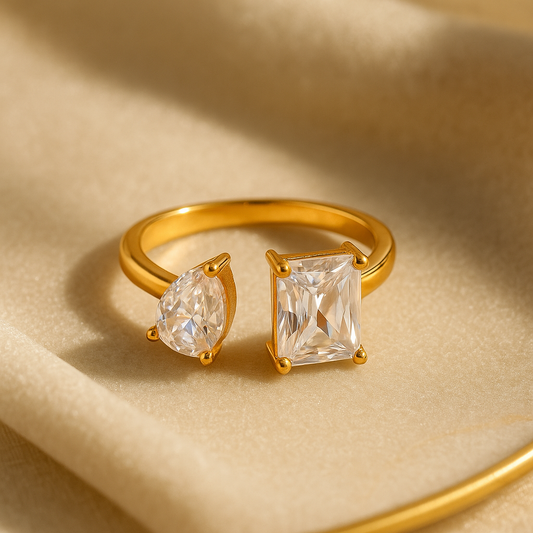 Toi et Moi Ring – 18K Gold-Plated Stainless Steel