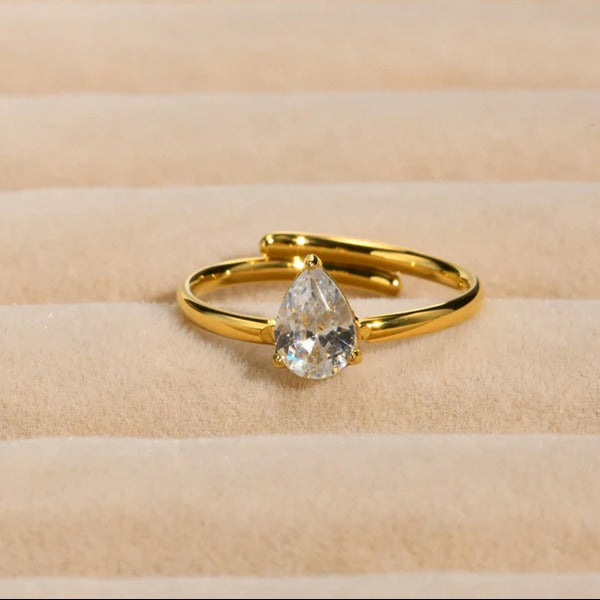Triangle diamond Ring Stainless Steel Gold Plated