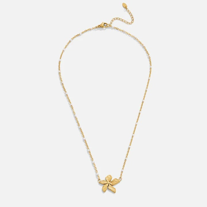 Women Floral stainless steel necklace