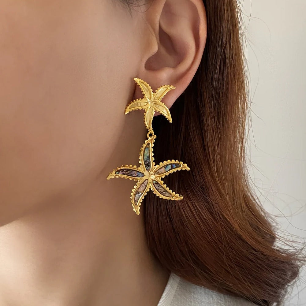 Women Starfish Gold 18K Gold Plated Stainless Steel Earring
