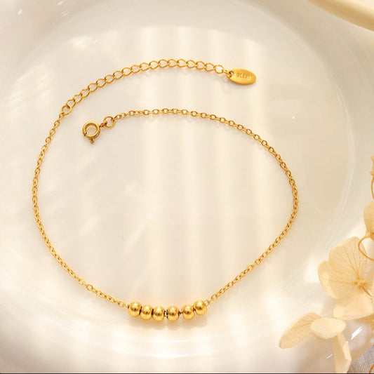 Zyana Anklet - Gold-Plated Stainless Steel with Beads