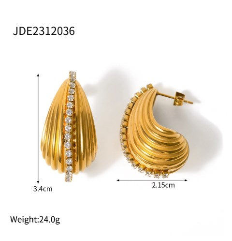 stainless steel 18k gold drop earrings