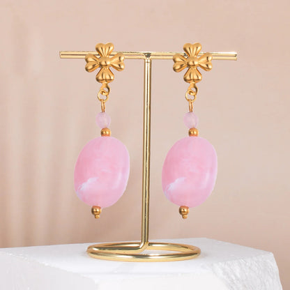 Blair - 14K Gold-Plated Stainless Steel with Natural Stone Earrings