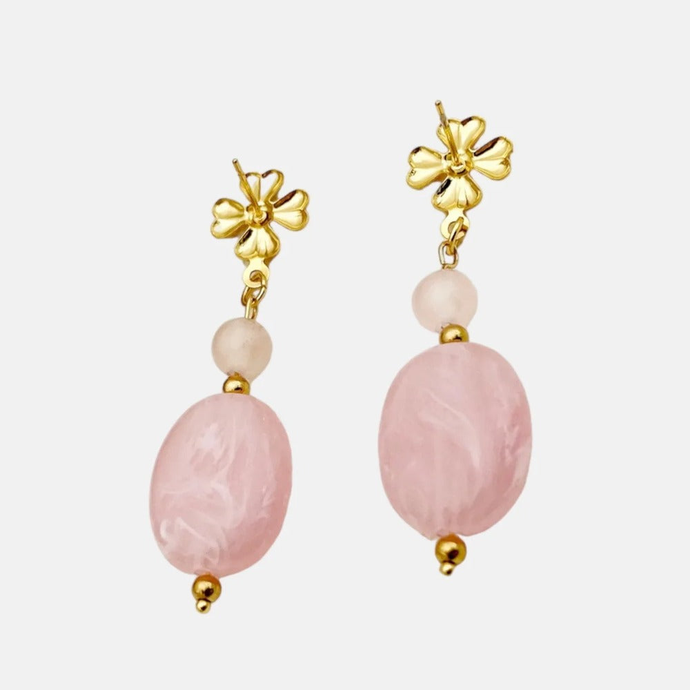 Blair - 14K Gold-Plated Stainless Steel with Natural Stone Earrings