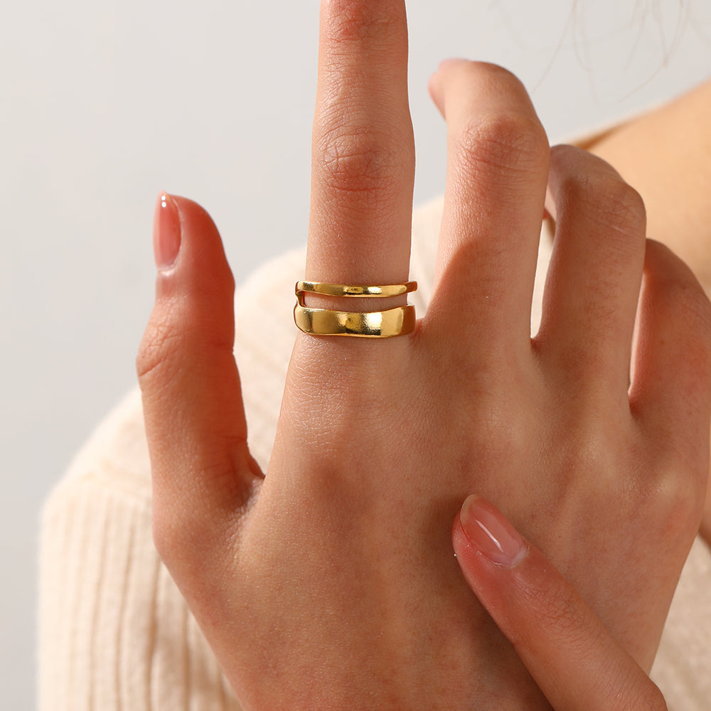 Unison - 18K Gold-Plated Stainless Steel Ring