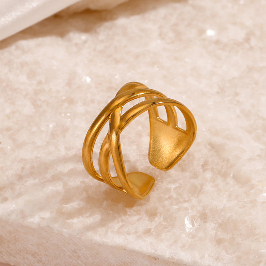 Nexus – 18K Gold-Plated Stainless Steel Ring