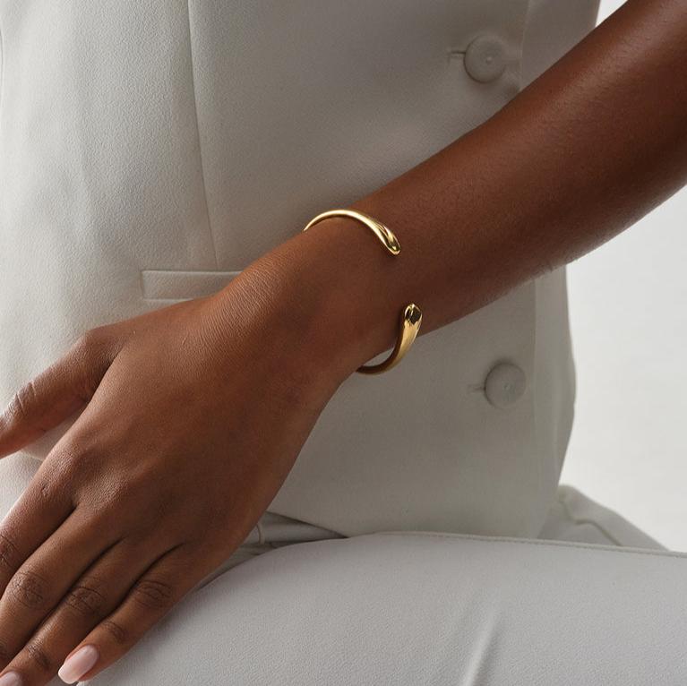 18K Gold- Plated Stainless Steel Cuff Bangle