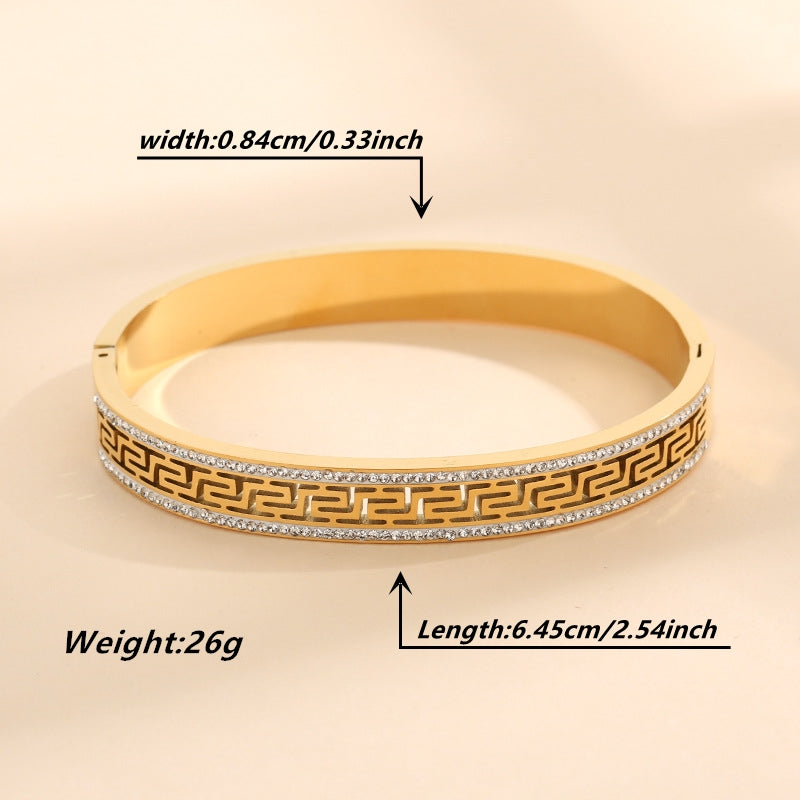 18K Gold Plated Clip Bangle Women