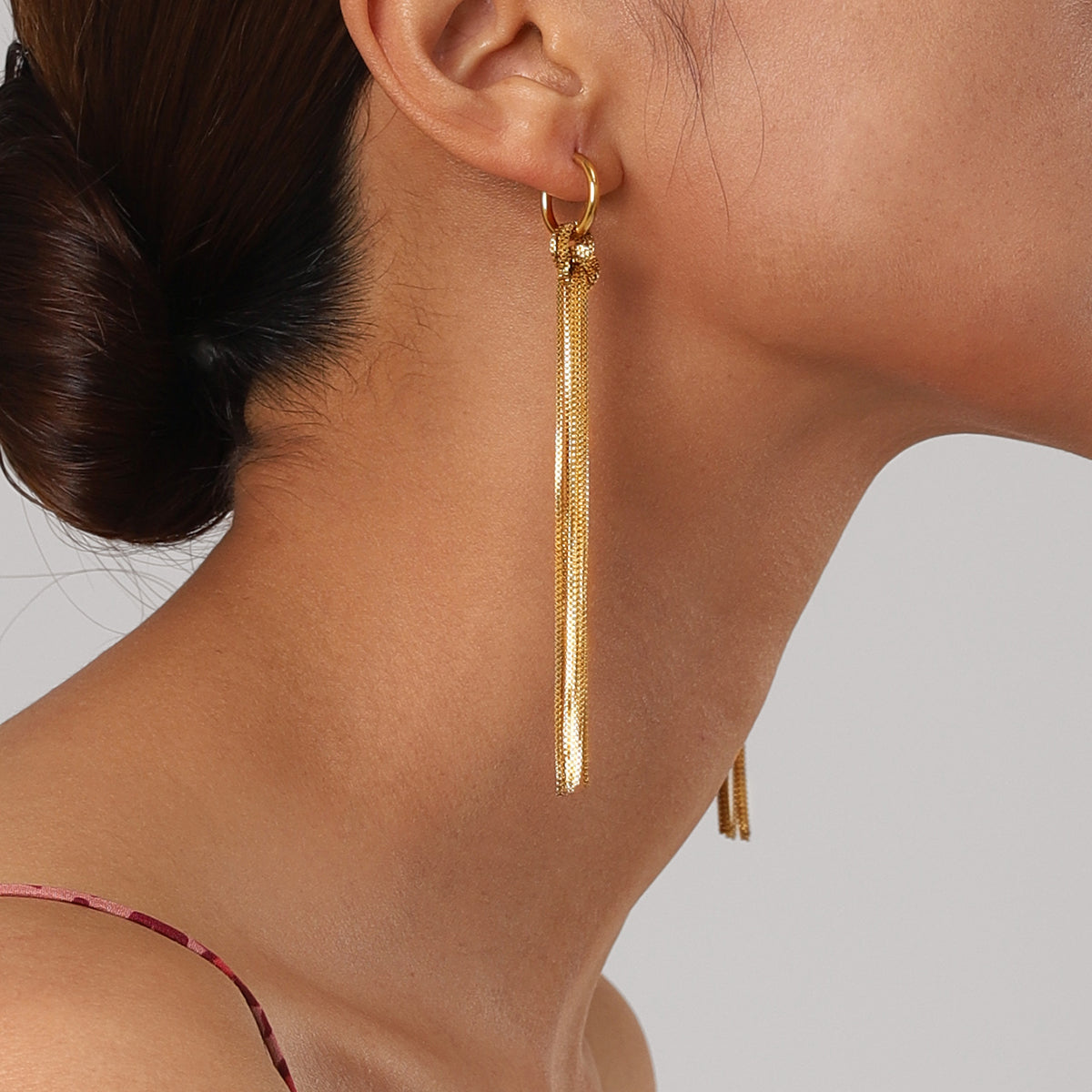 18K Gold Plated Knot Tassel Earrings