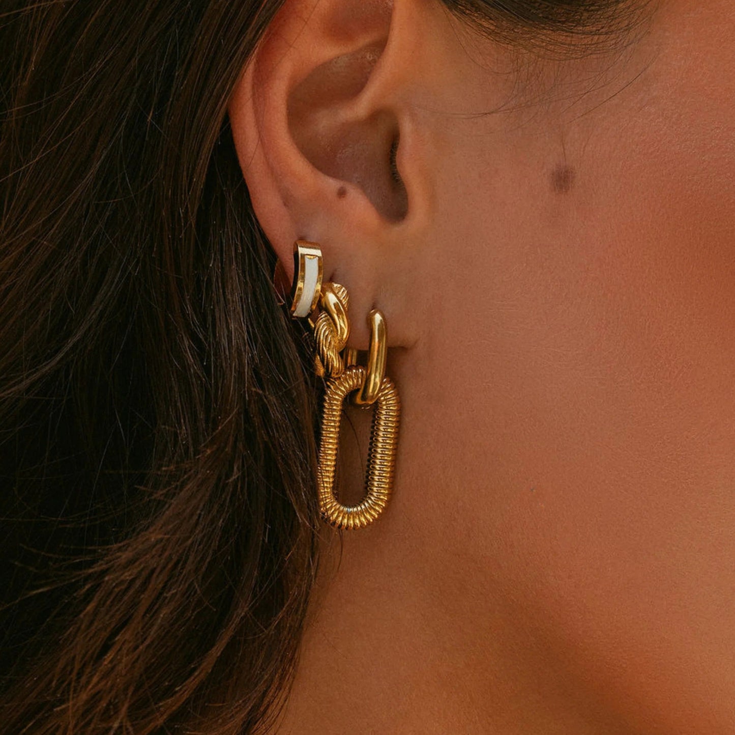 Odette Hoop Earrings - Gold-Plated Stainless Steel