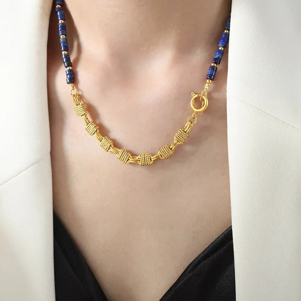 Thalassa - 18K Gold-Plated Natural Stone Necklace & Bracelet Set