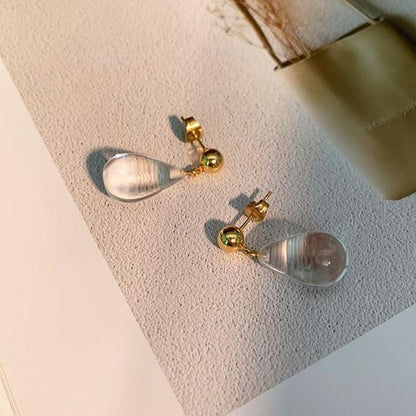 Maya - Acrylic & Copper Water Droplet Earrings