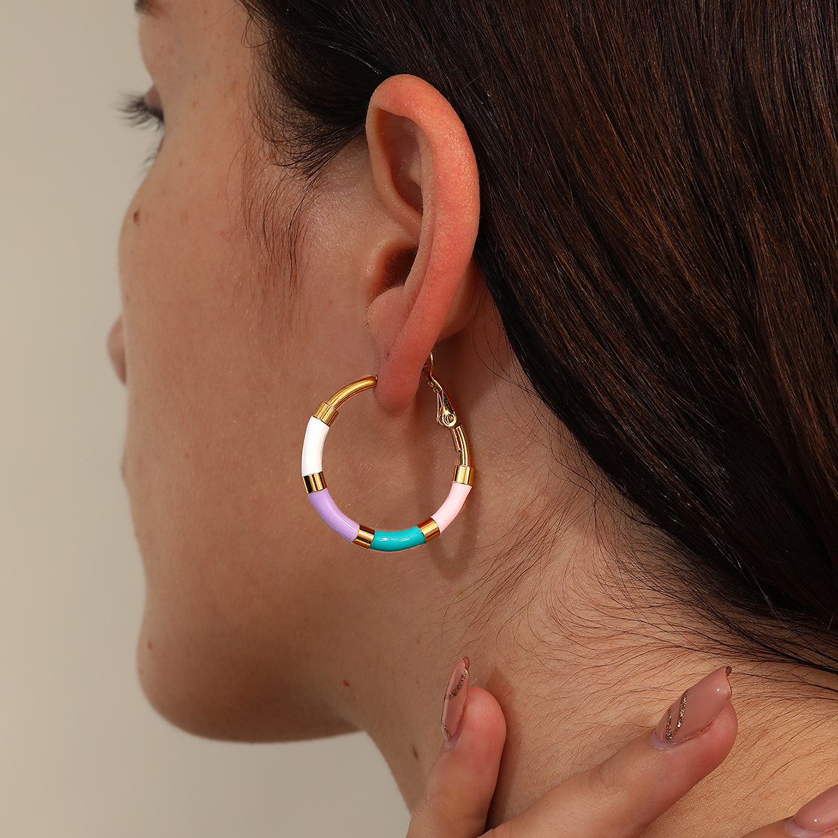 Chromatica Hoop Earrings - 18K Gold-Plated Stainless Steel