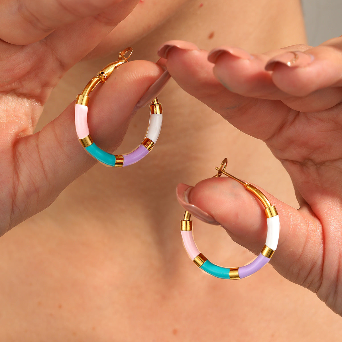 Chromatica Hoop Earrings - 18K Gold-Plated Stainless Steel