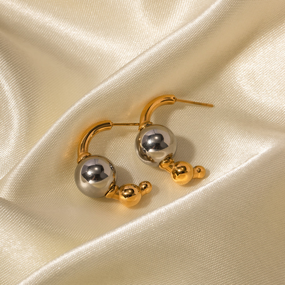 Cosmos - 18K Gold-Plated Stainless Steel Semi Hoop Earrings