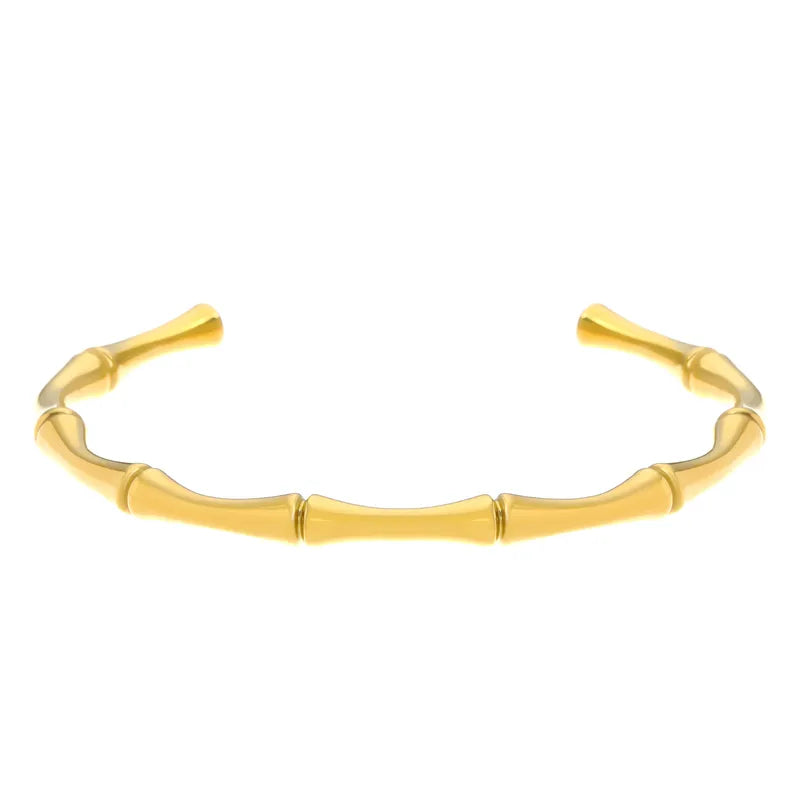 Qarinah Gold Cuff Bangle Set of 4 – 18K Gold-Plated Stainless Steel