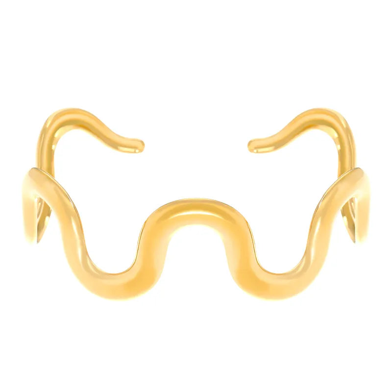 Qarinah Gold Cuff Bangle Set of 4 – 18K Gold-Plated Stainless Steel