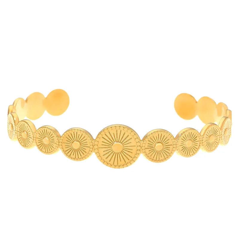 Qarinah Gold Cuff Bangle Set of 4 – 18K Gold-Plated Stainless Steel