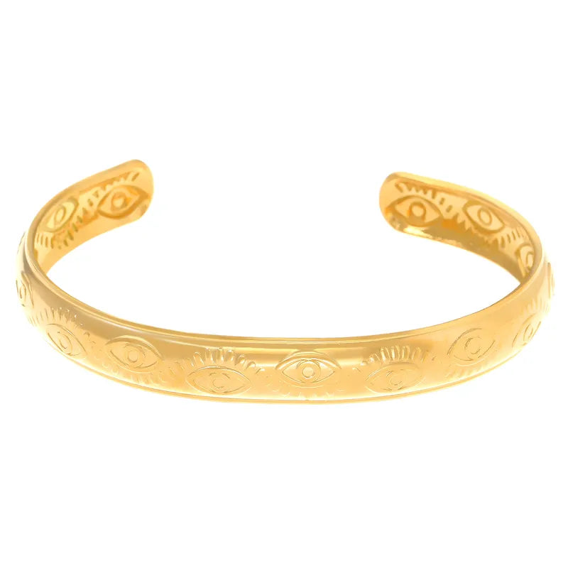 Qarinah Gold Cuff Bangle Set of 4 – 18K Gold-Plated Stainless Steel