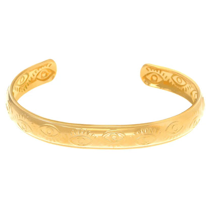 Qarinah Gold Cuff Bangle Set of 4 – 18K Gold-Plated Stainless Steel