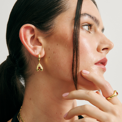 Cute Heart hoop Earrings 