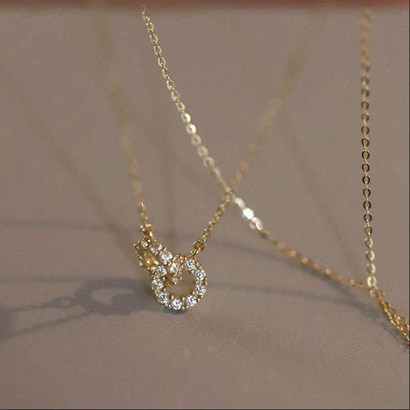 Gold-Plated Sterling Silver Zircon Chain Necklace