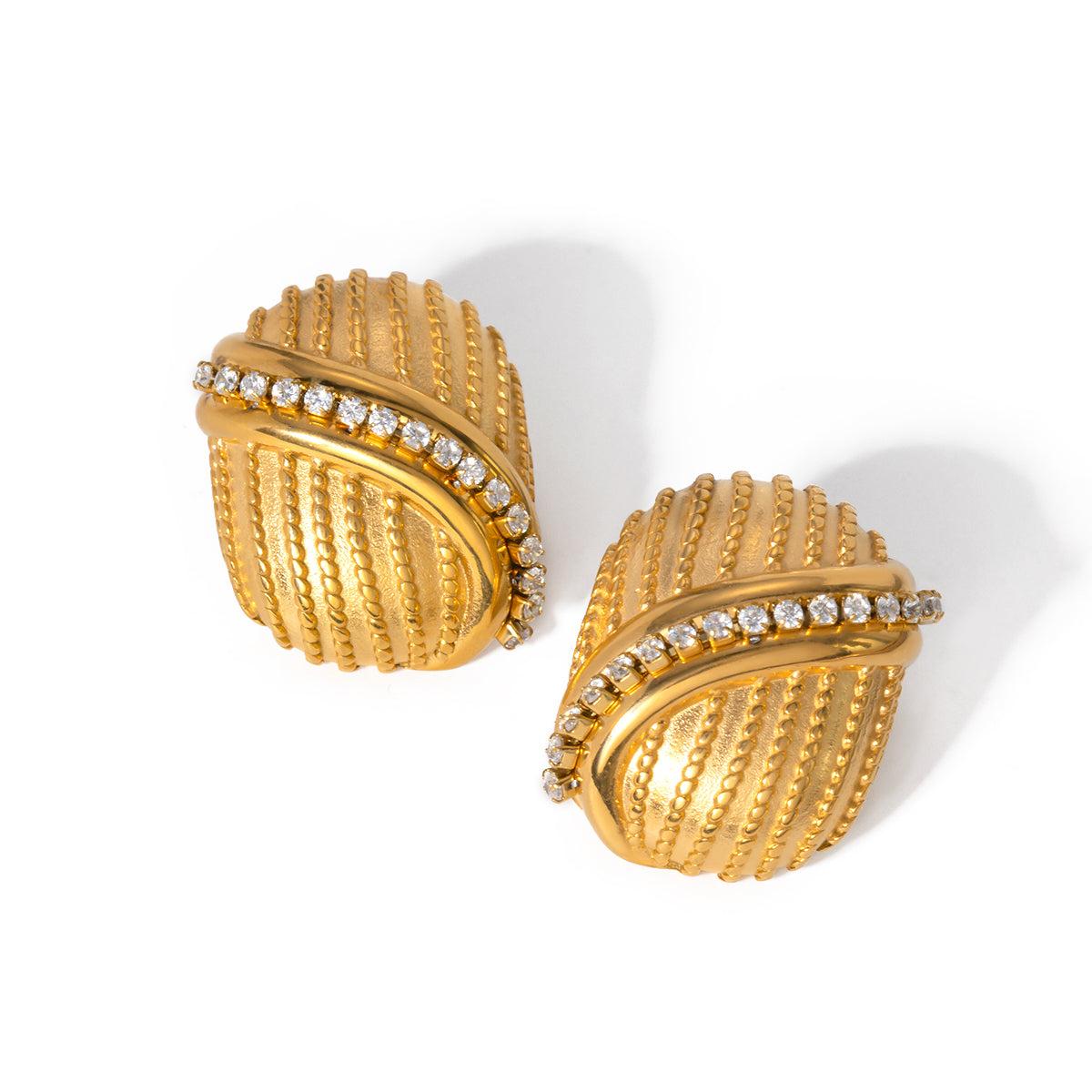 Gold Plated Stainless Steel Chunky Stud Earring