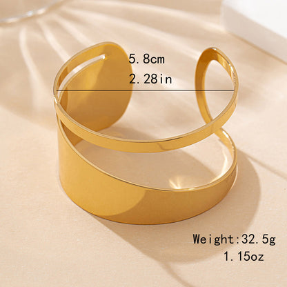 Gold Stainless Steel Cuff Bracelet