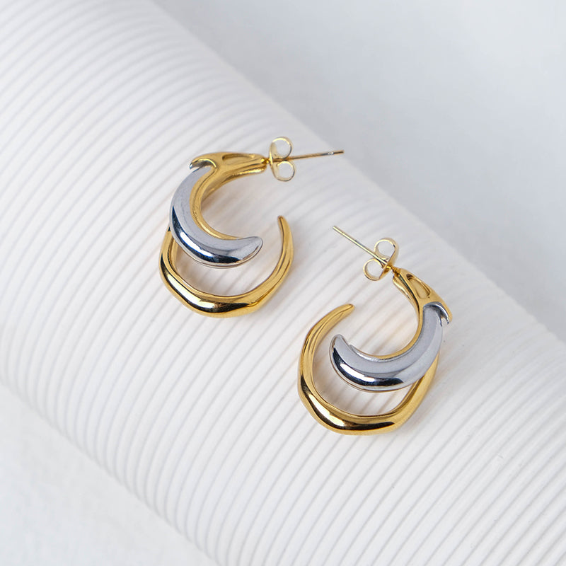 Half Moon Earrings Studs