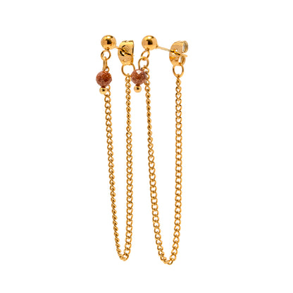 Long chain Earrings in Gold