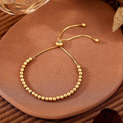 Mantra Beaded Bracelet - 18K Gold-Plated Stainless Steel