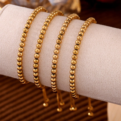 Mantra Beaded Bracelet - 18K Gold-Plated Stainless Steel