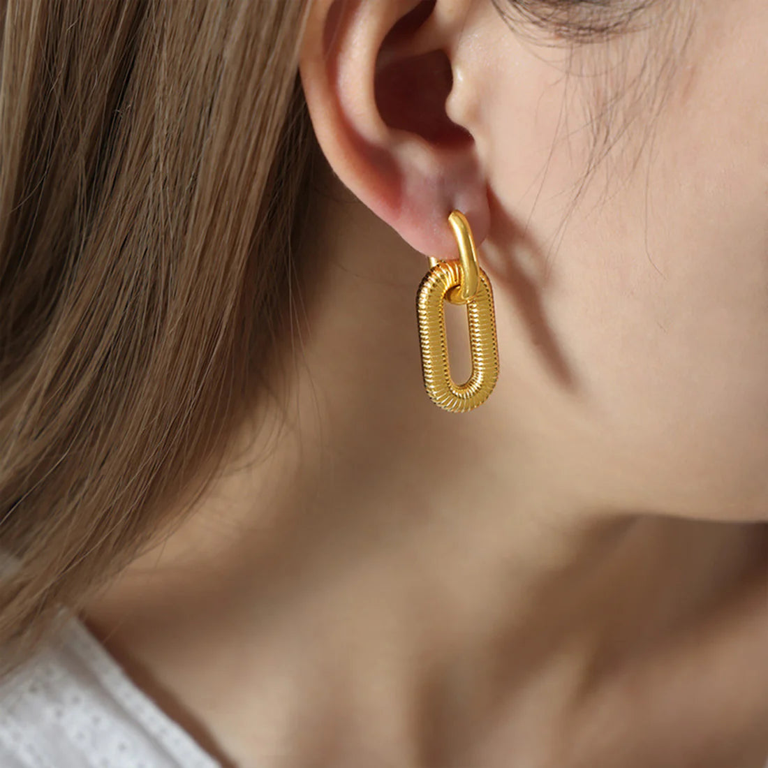 Odette Hoop Earrings - Gold-Plated Stainless Steel