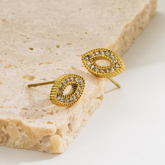 Oko Earrings - 18K Gold-Plated Stainless Steel Zircon Inlay