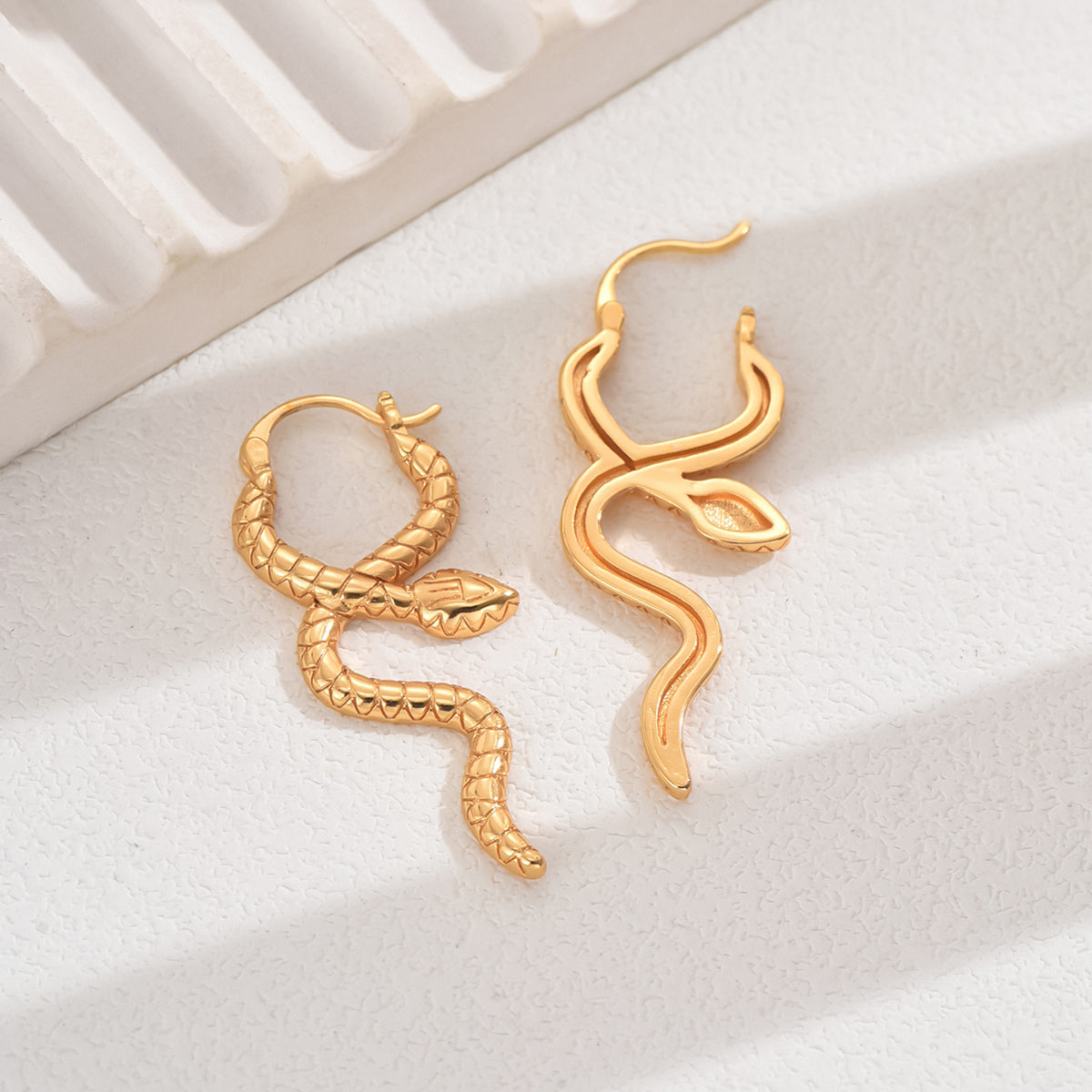 Serpentine Twist - 18K Gold-Plated Copper Earrings