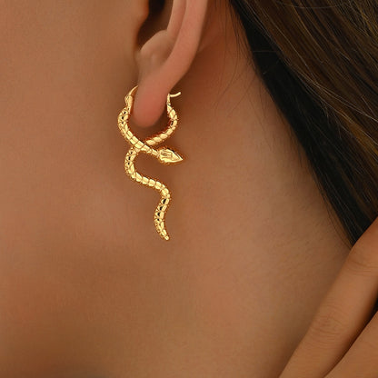 Serpentine Twist - 18K Gold-Plated Copper Earrings