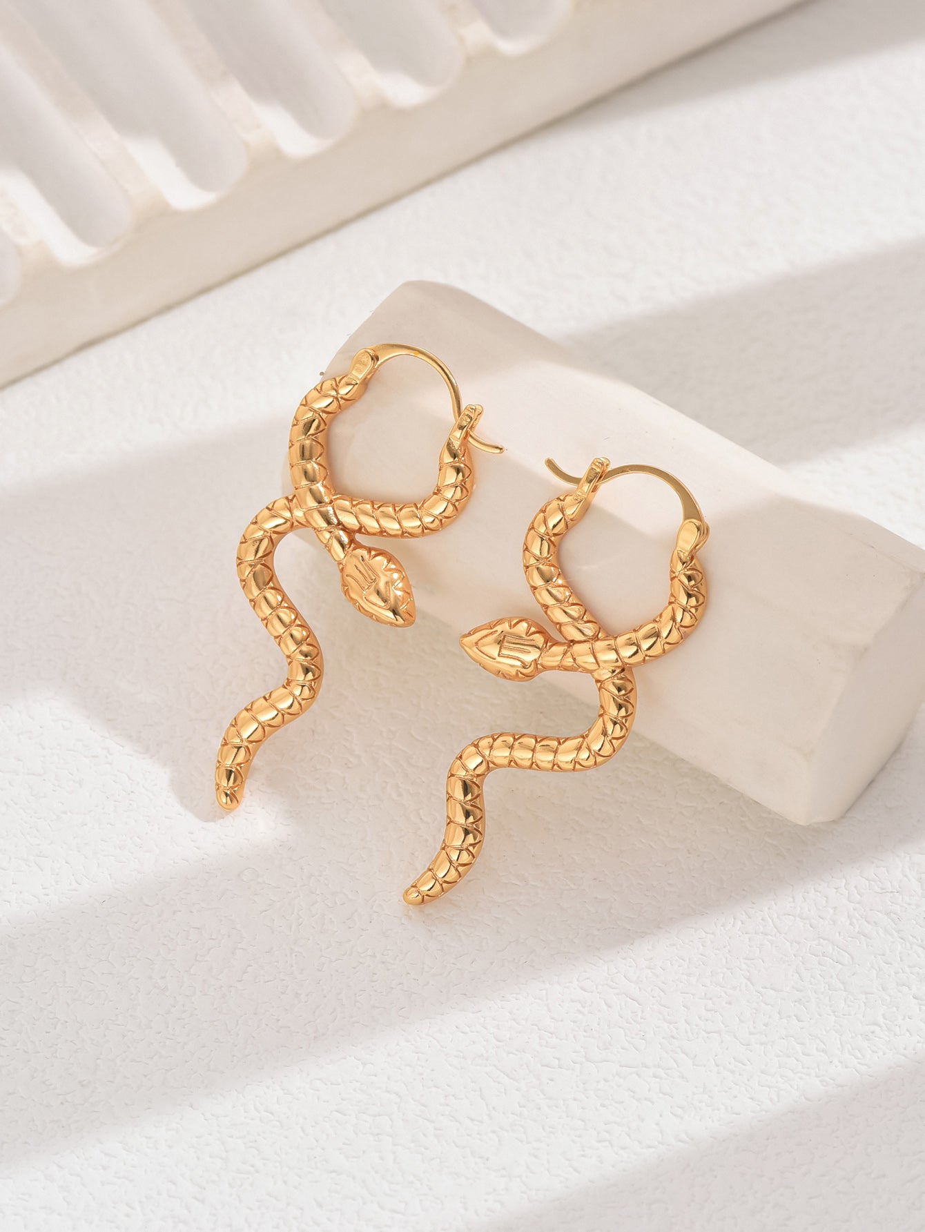 Serpentine Twist - 18K Gold-Plated Copper Earrings