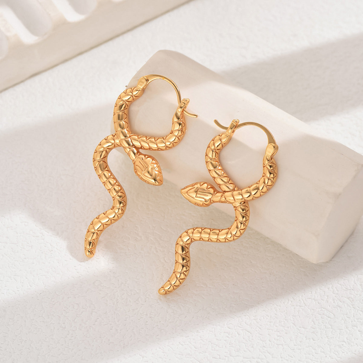 Serpentine Twist - 18K Gold-Plated Copper Earrings