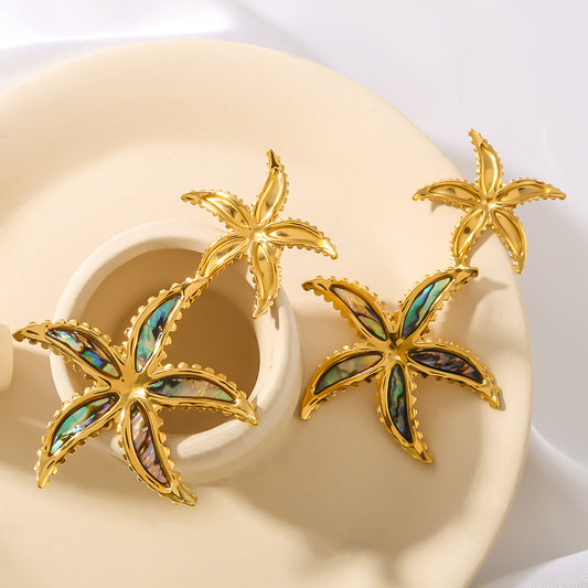 Starfish 18K Gold-Plated Stainless Steel Earrings