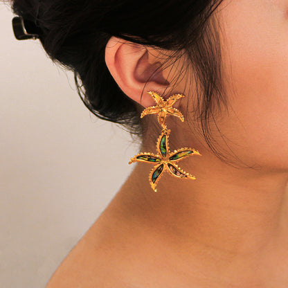 Starfish 18K Gold Plated Stainless Steel Earrings