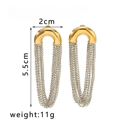 Statement chain dangle earrings