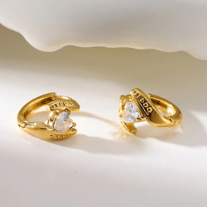 Tiny Heart Hoop Earrings – 18K Gold-Plated Stainless Steel