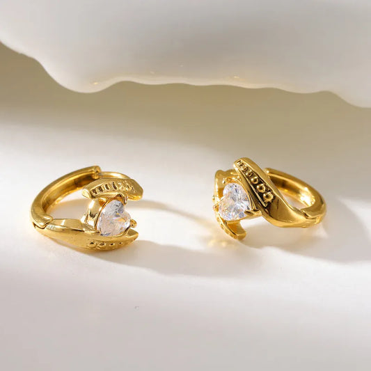 Tiny Heart Hoop Earrings – 18K Gold-Plated Stainless Steel